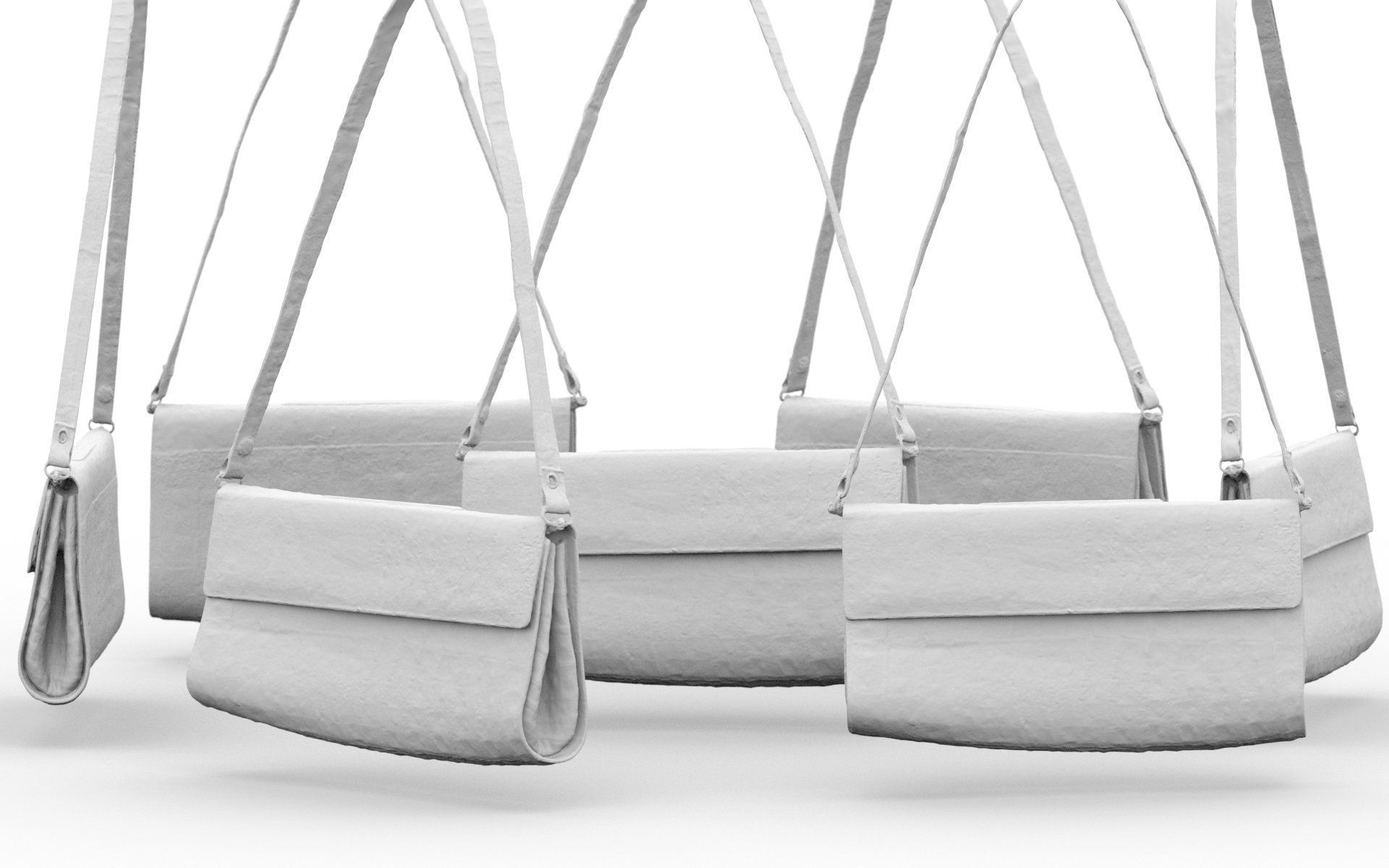 Crocodile Leather Purse Handbag Low-poly 3D model_5