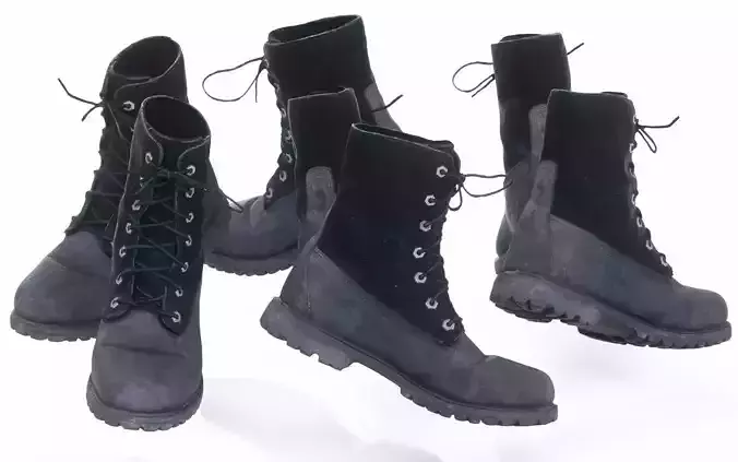 Black Velvet Leather Boots