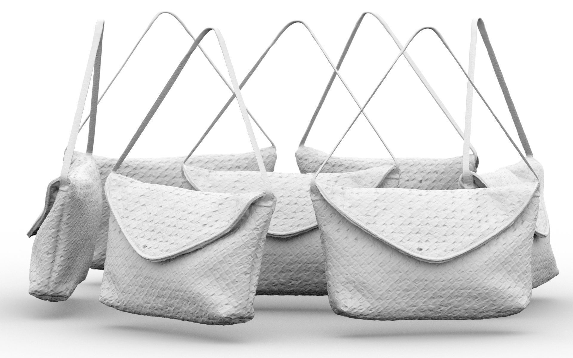 Black Maze Handbag Purse Low-poly 3D model_5