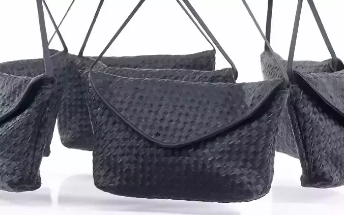 Black Maze Handbag Purse Low-poly 3D model