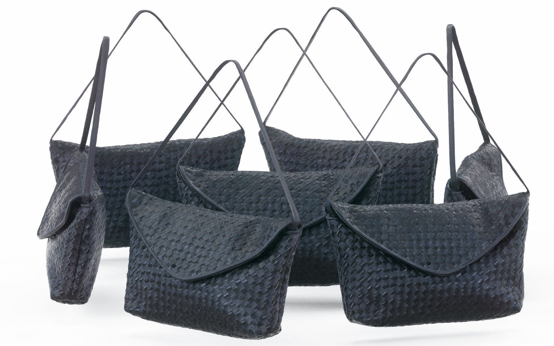 Black Maze Handbag Purse Low-poly 3D model_1