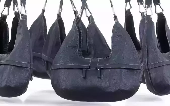 Black Leather Handbag Low-poly 3D model