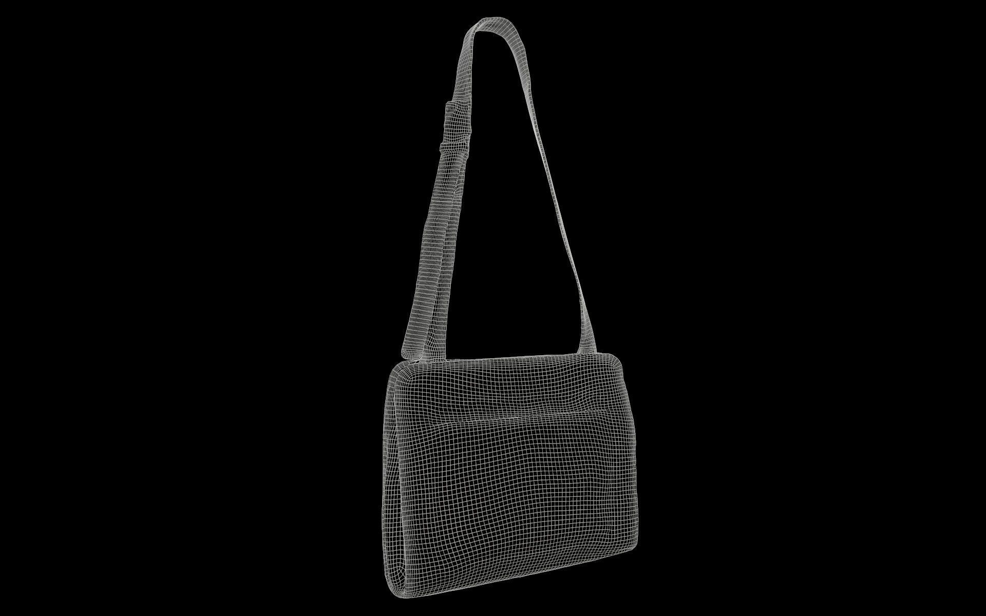 Beige Leather Shoulderbag Low-poly 3D model_6