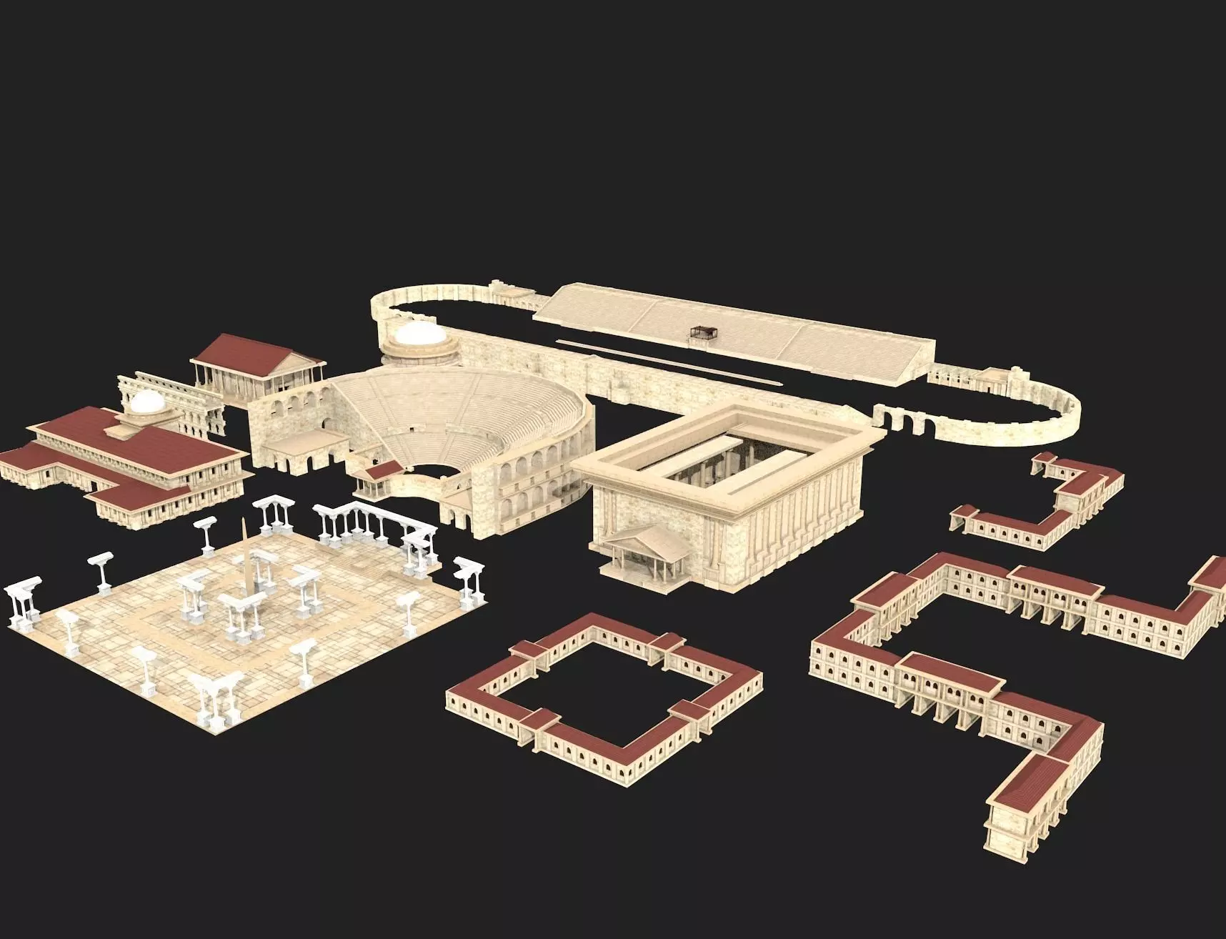 ancient buildings 3D model_0
