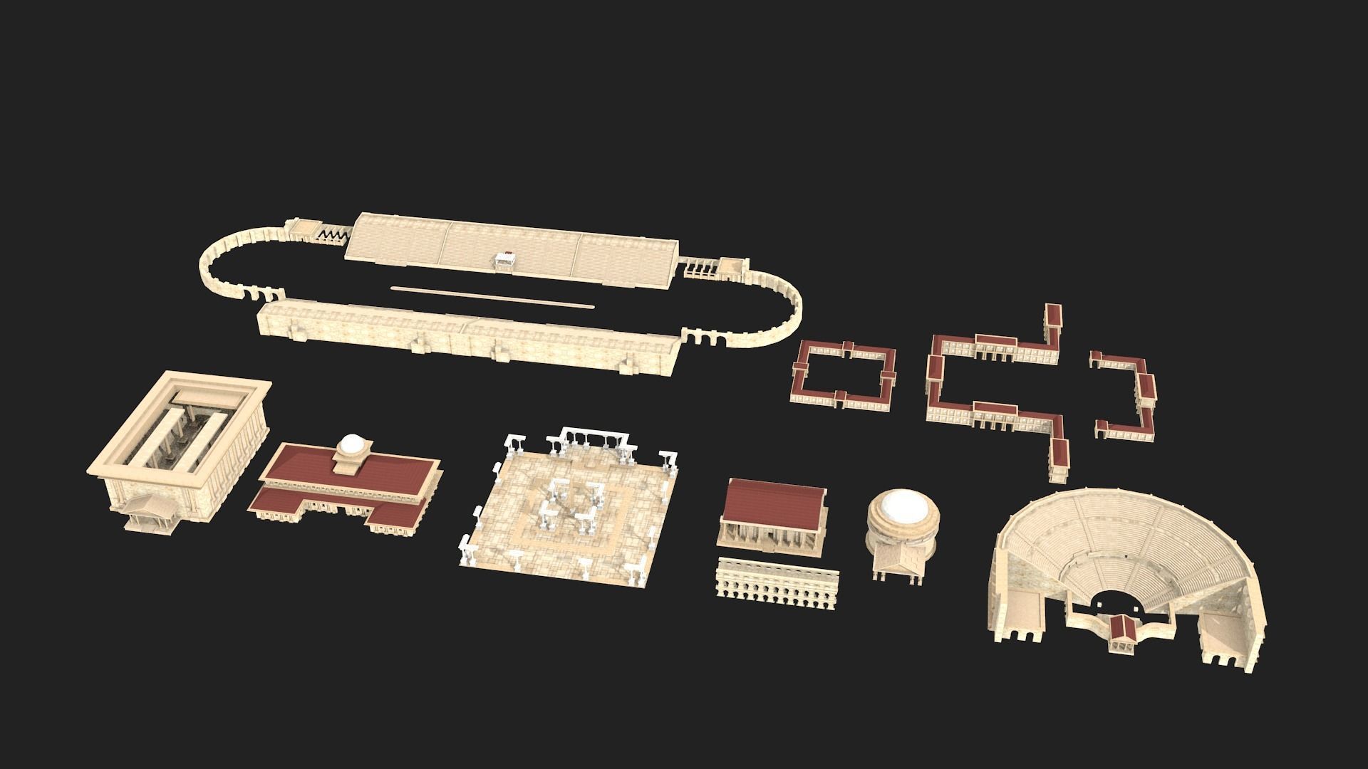 ancient buildings 3D model_12