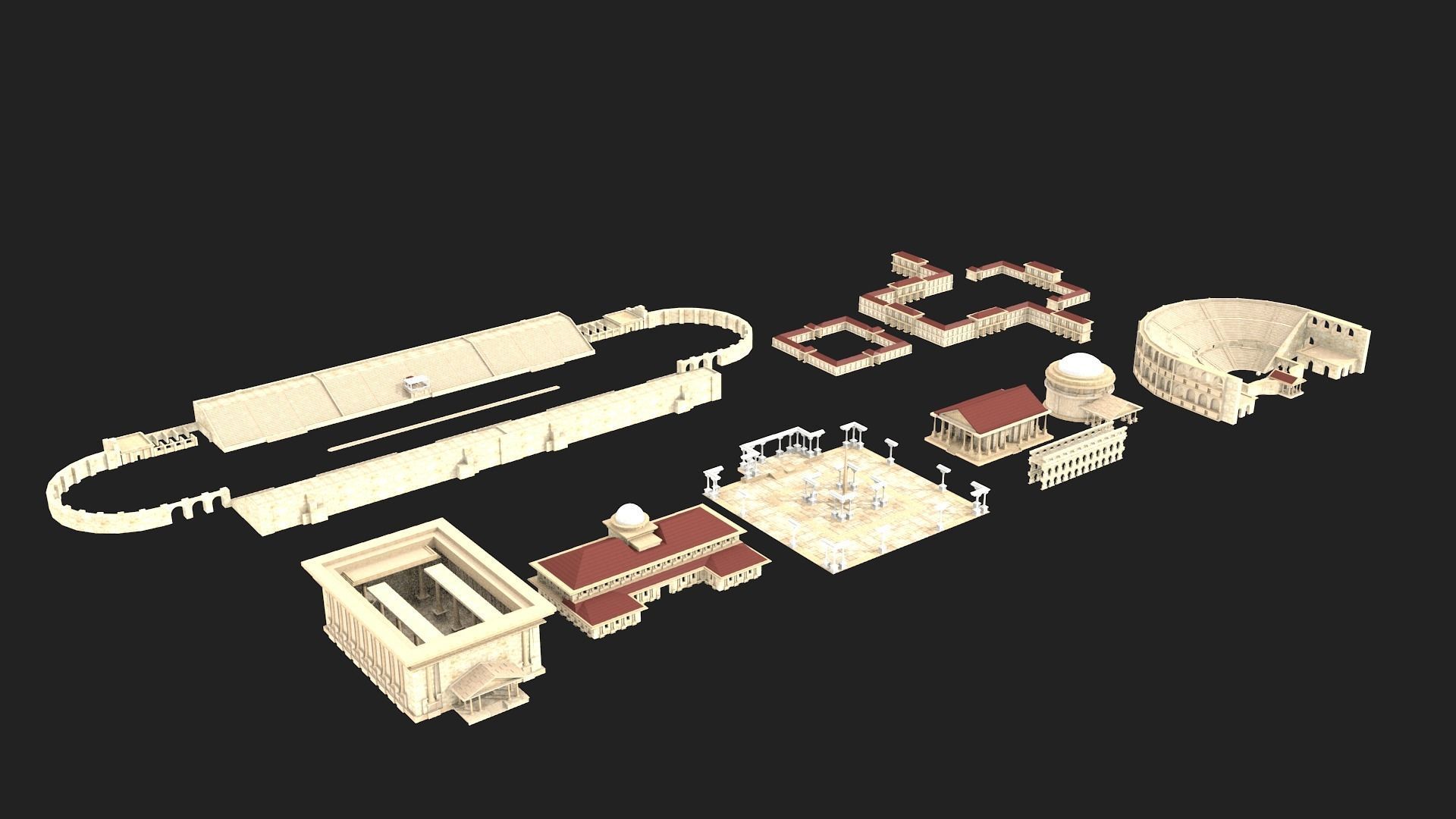 ancient buildings 3D model_1