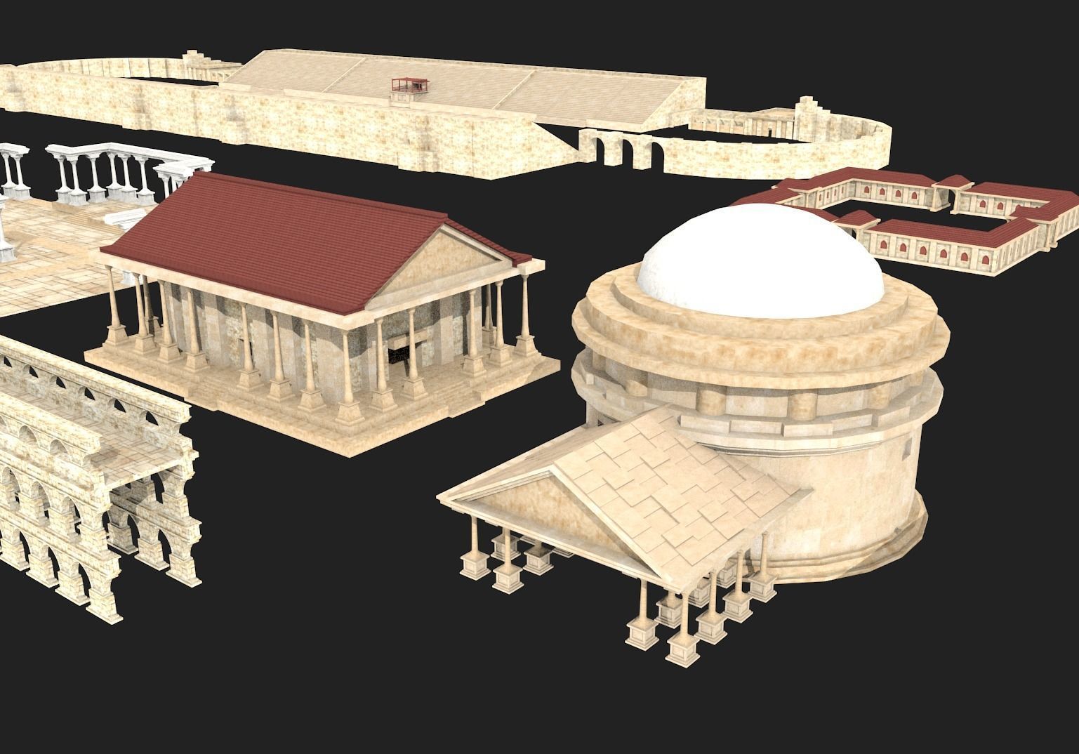 ancient buildings 3D model_5