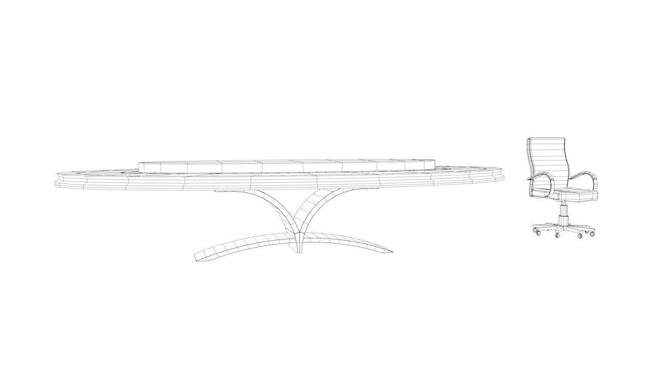 Table and Chair Low-poly 3D model_13