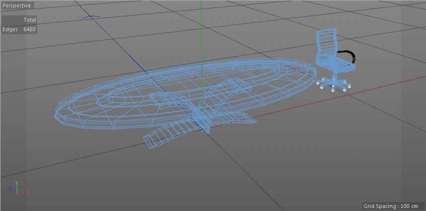 Table and Chair Low-poly 3D model_10