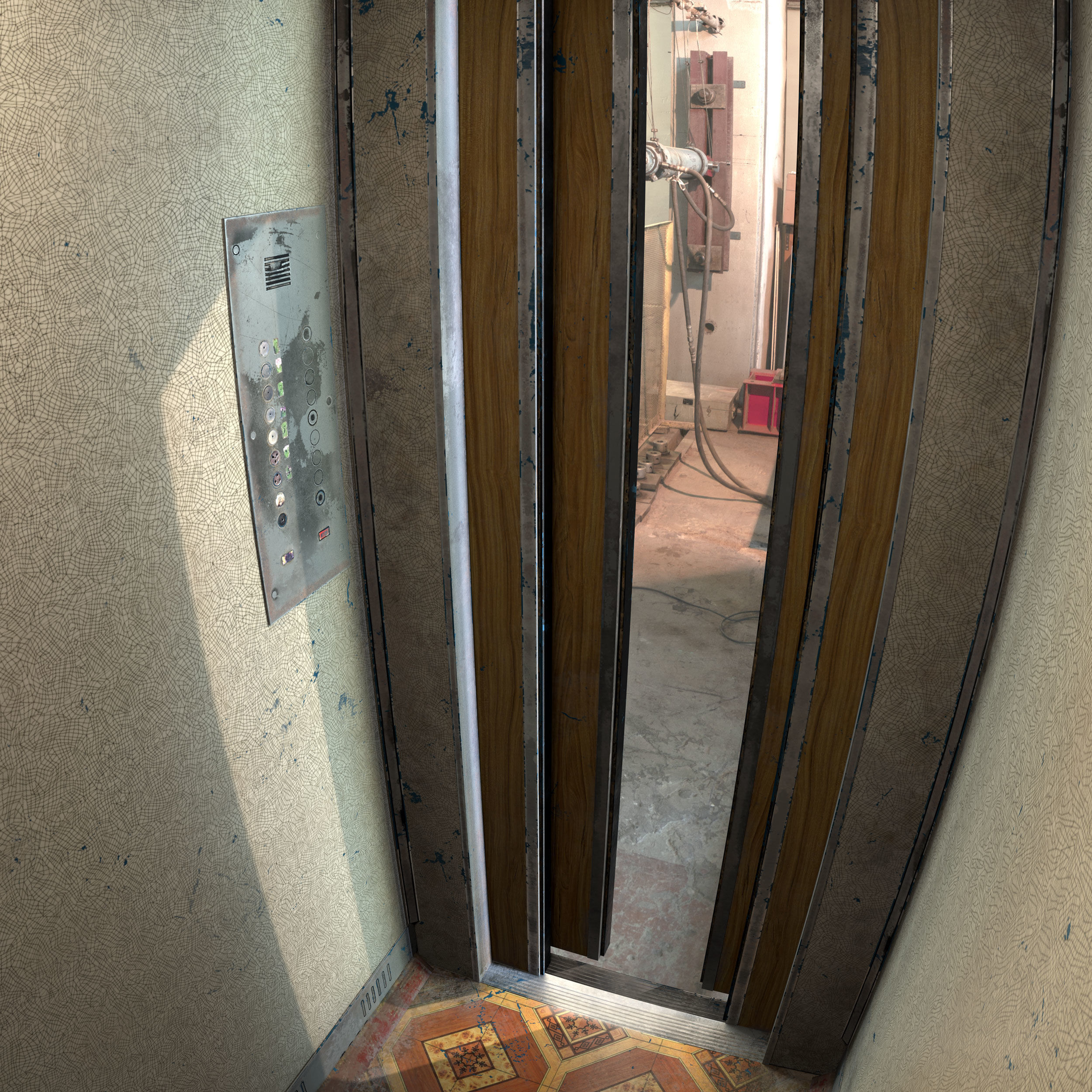 elevator Low-poly 3D model_2