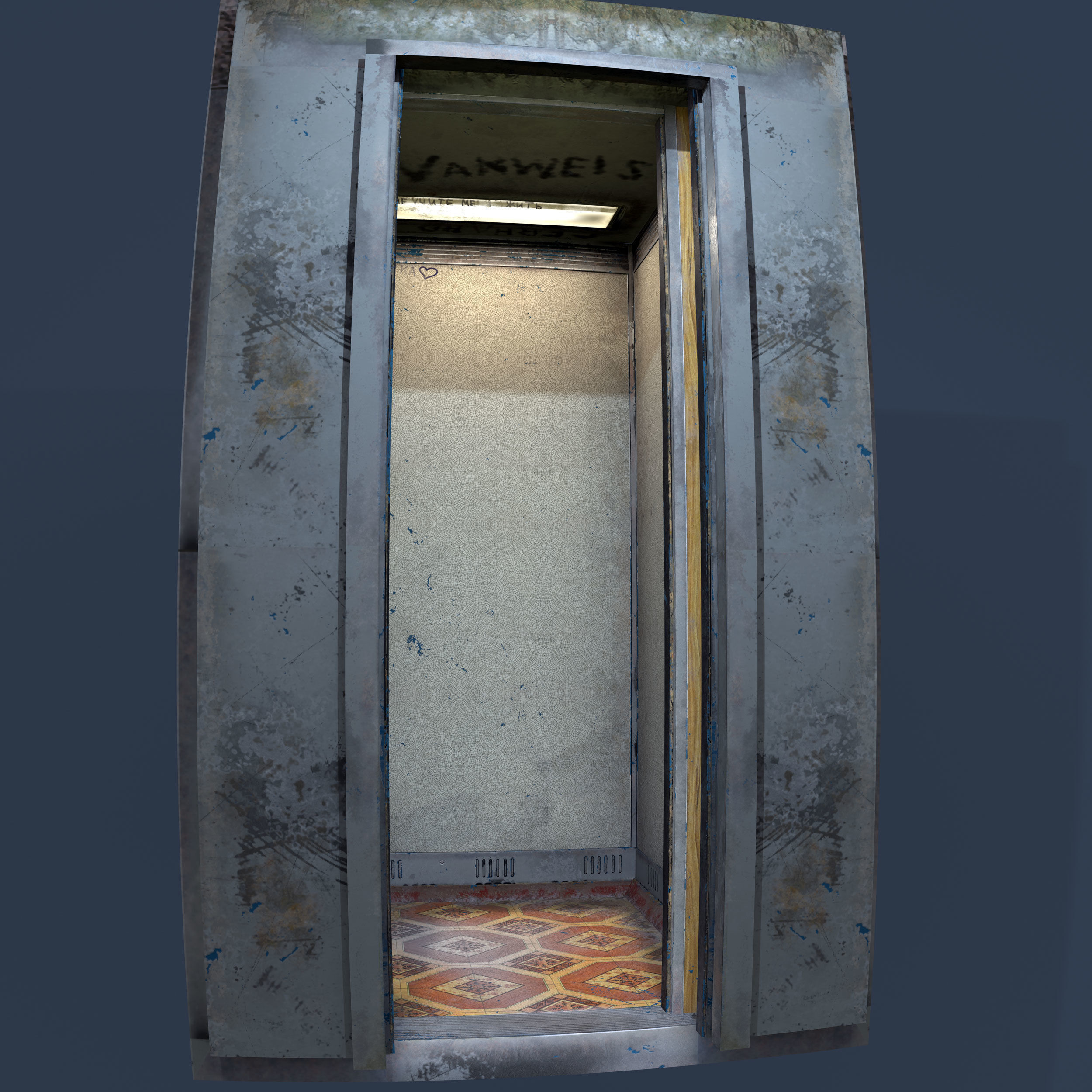 elevator Low-poly 3D model_5