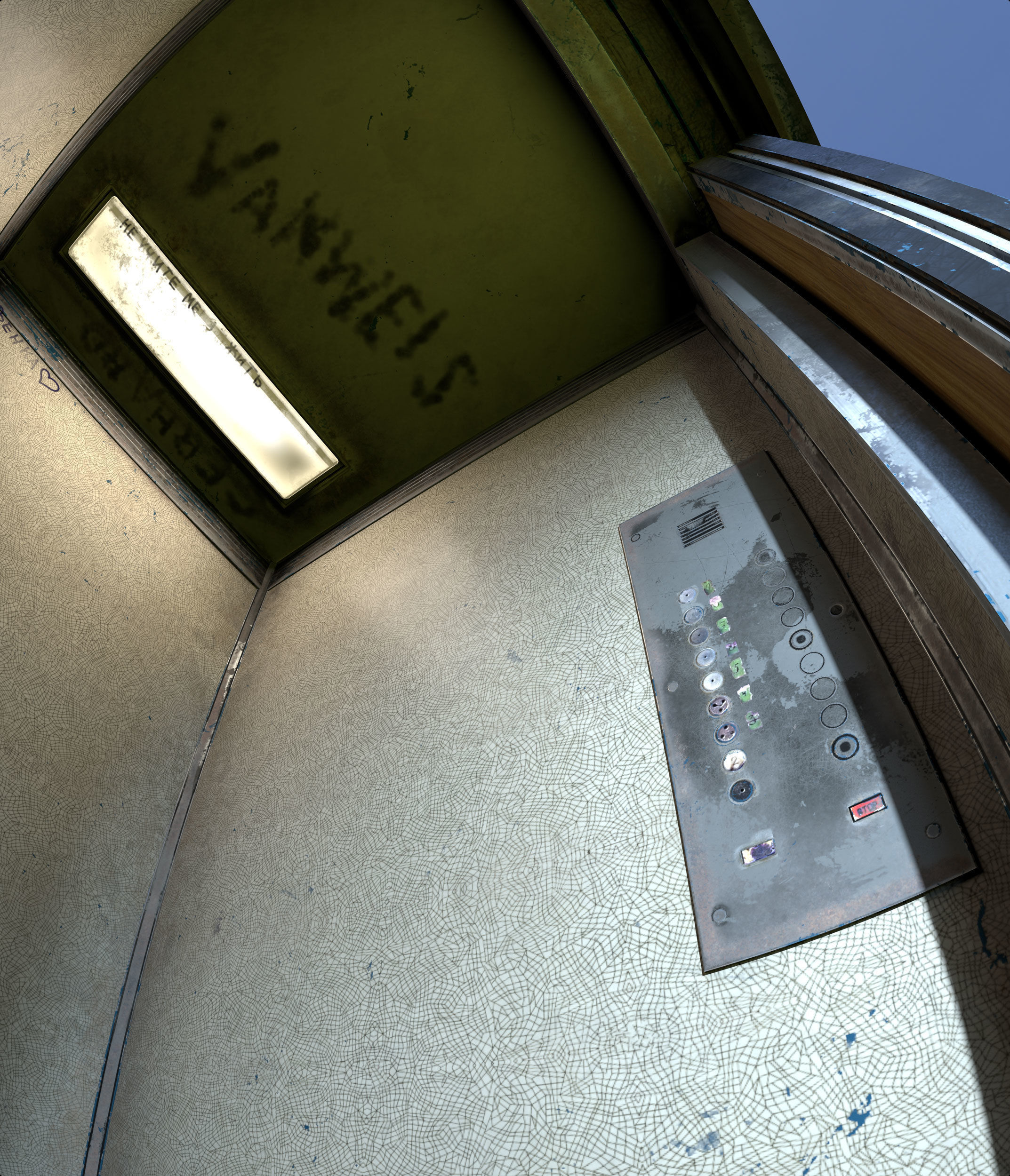 elevator Low-poly 3D model_3