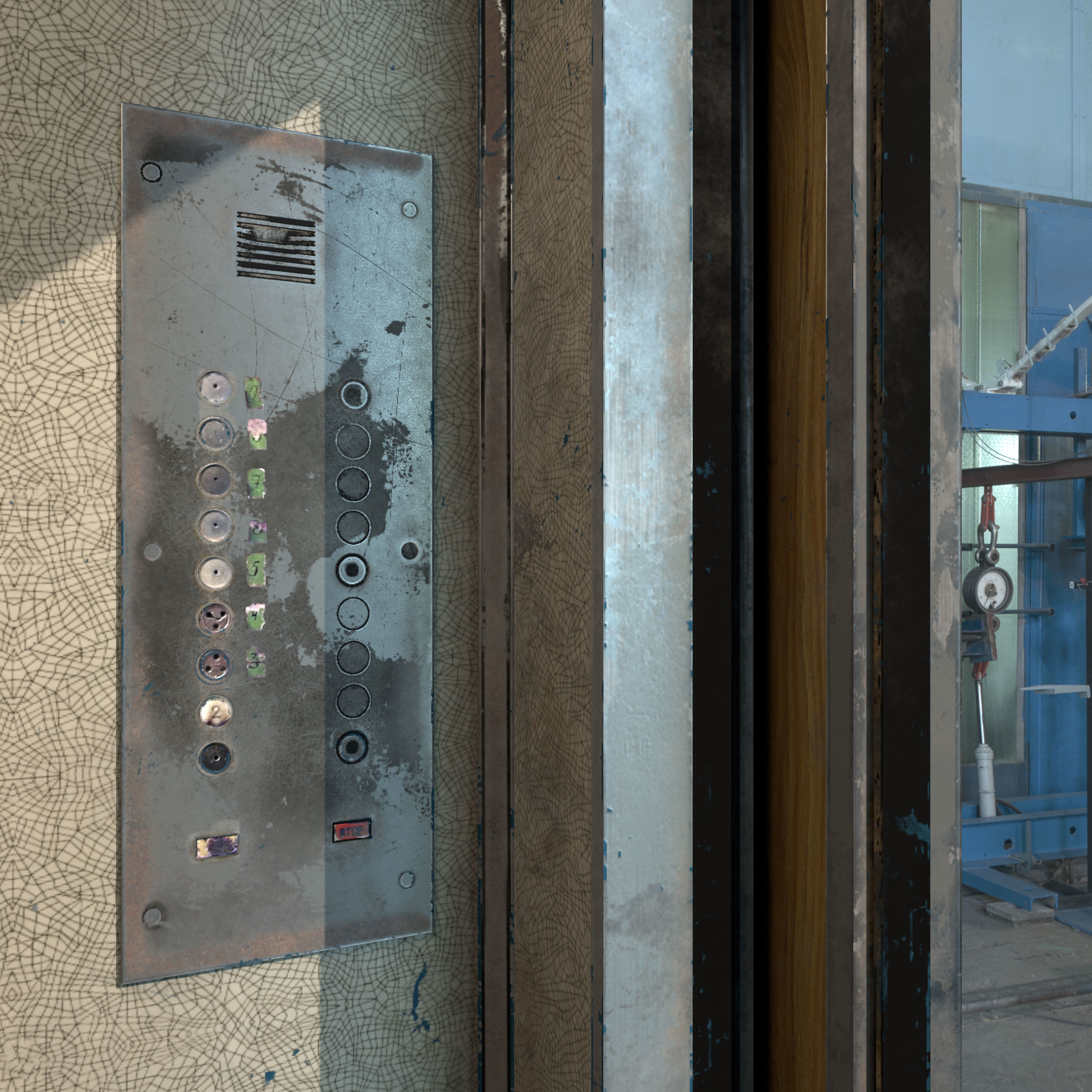 elevator Low-poly 3D model_4