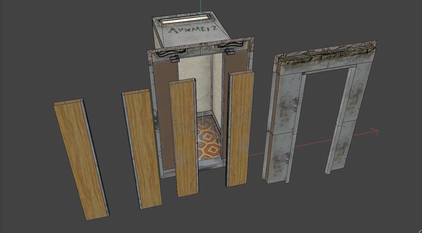 elevator Low-poly 3D model_6