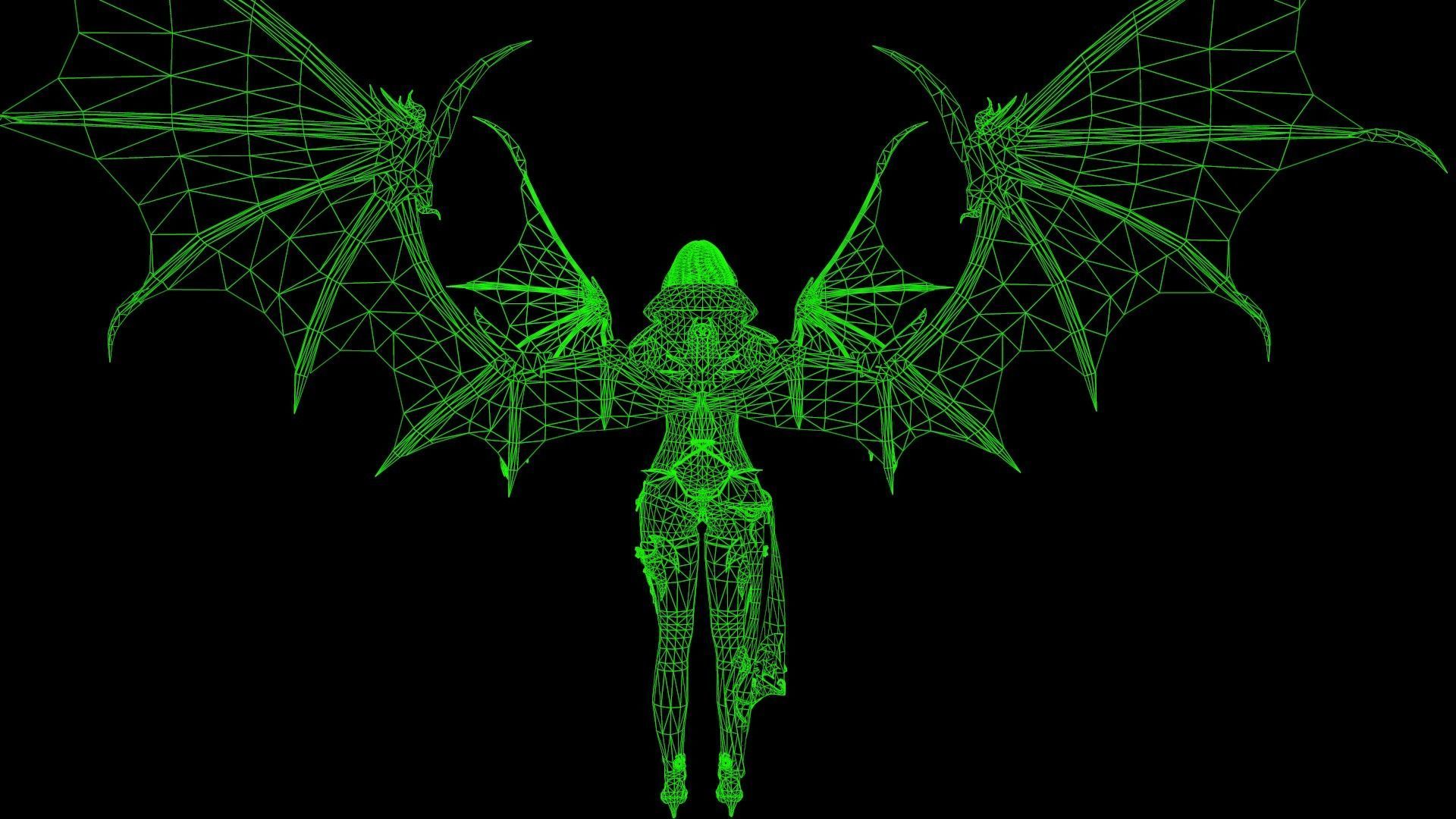 Vampire girl remastered  Low-poly 3D model_11