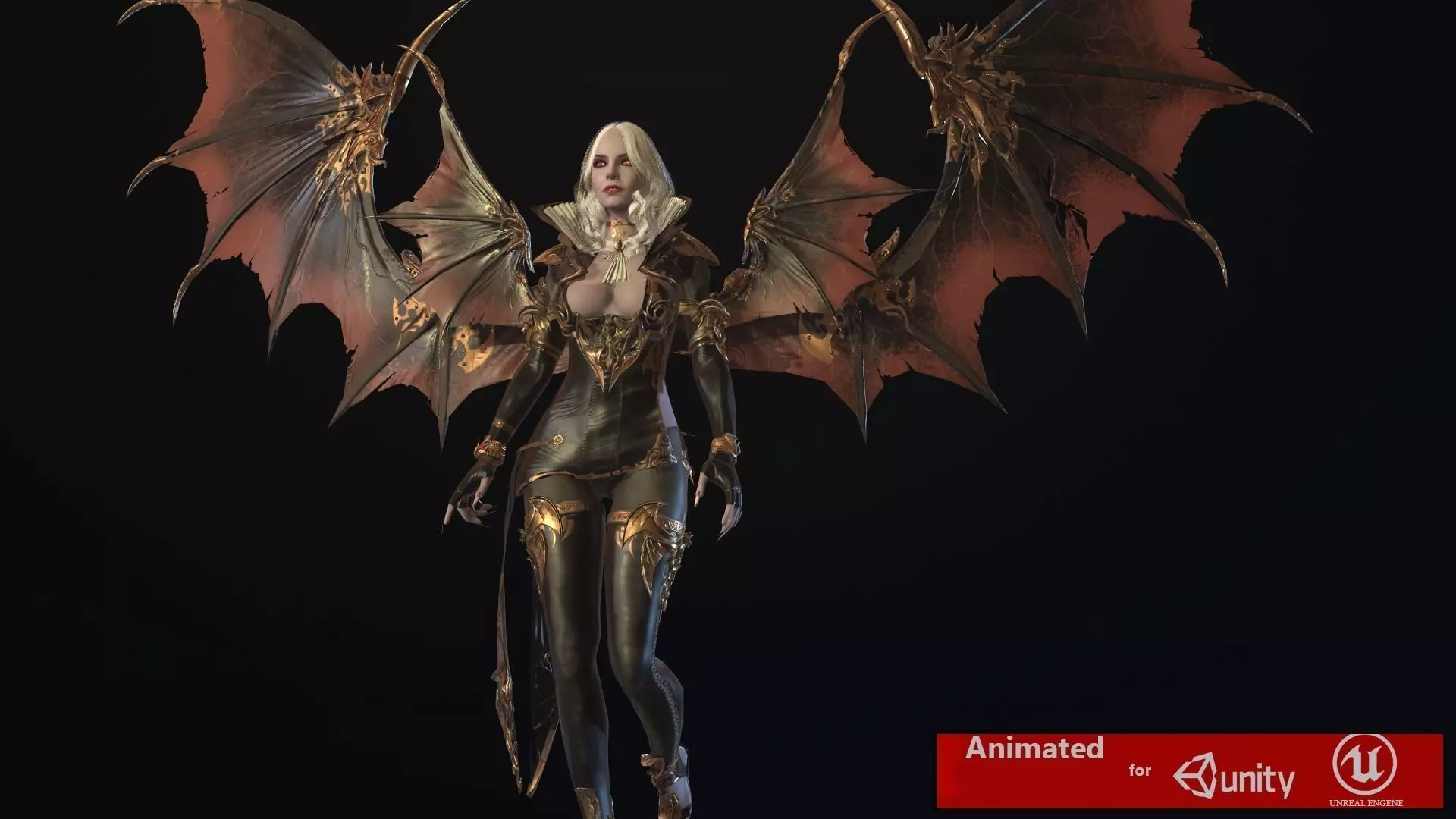 Vampire girl remastered  Low-poly 3D model_0