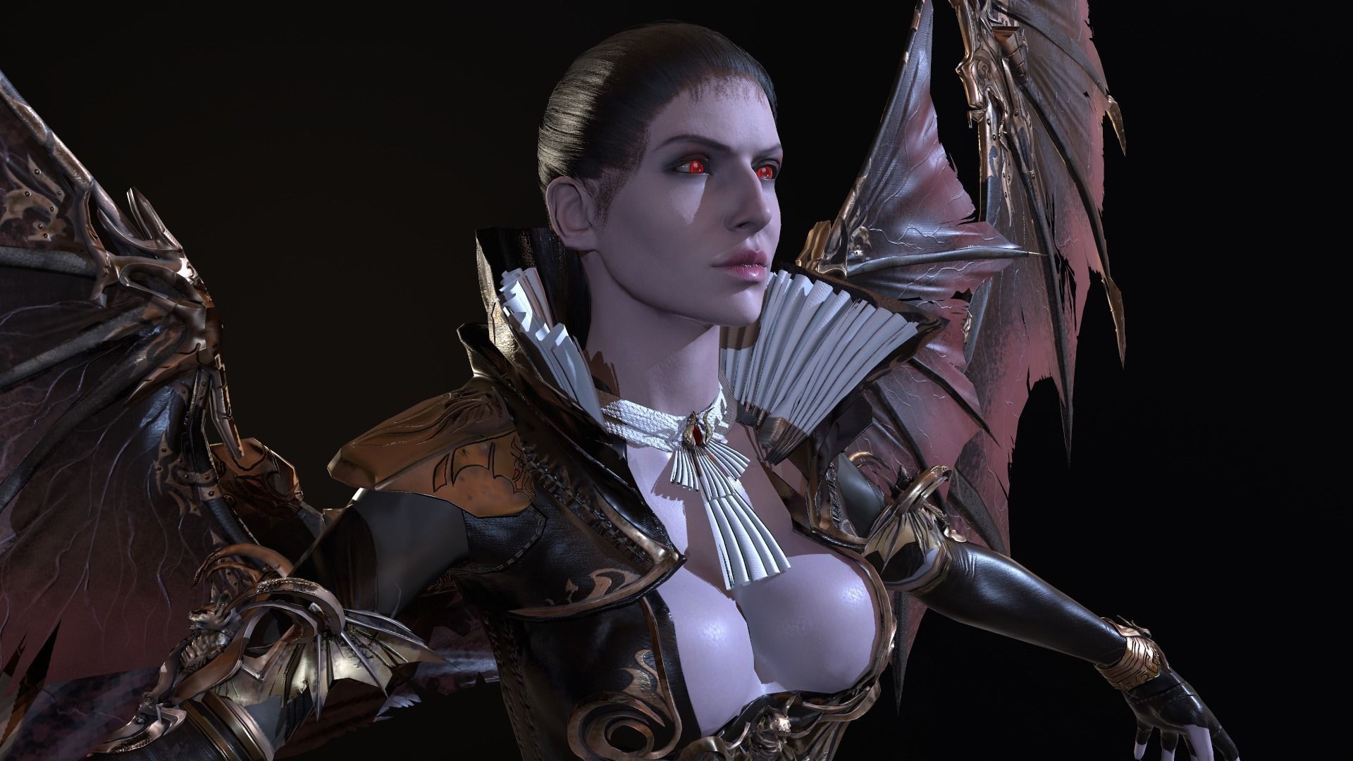 Vampire girl remastered  Low-poly 3D model_16