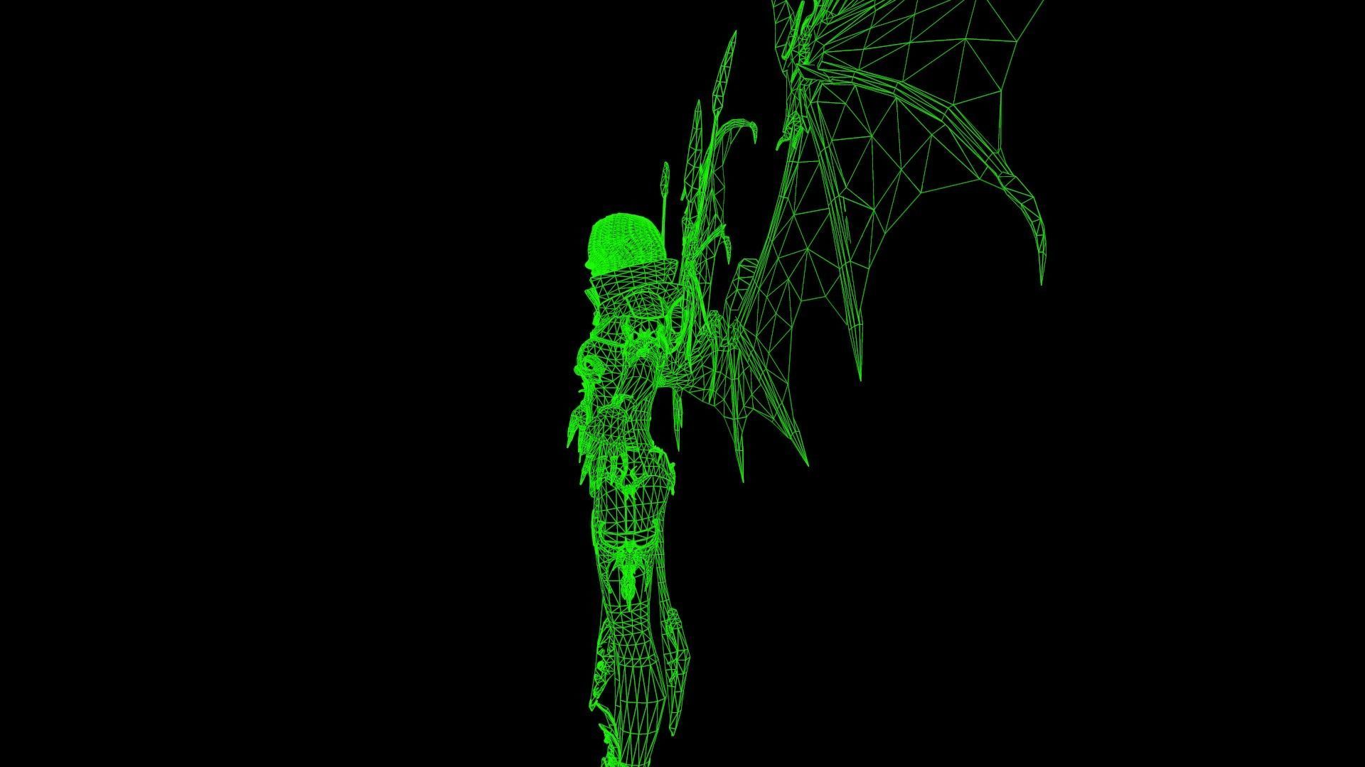 Vampire girl remastered  Low-poly 3D model_12