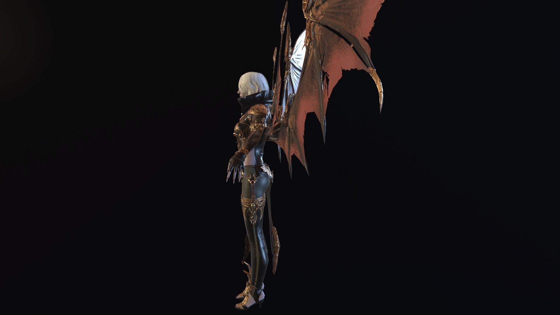 Vampire girl remastered  Low-poly 3D model_10