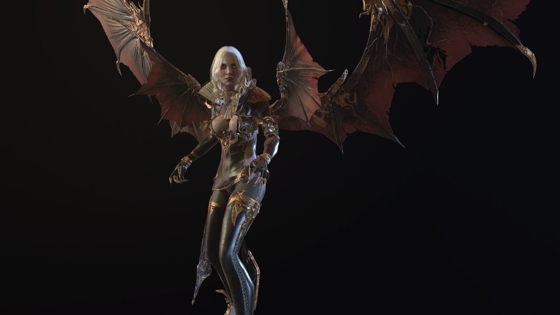 Vampire girl remastered  Low-poly 3D model_9