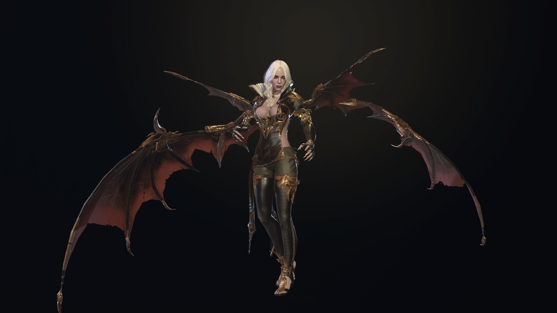 Vampire girl remastered  Low-poly 3D model_8