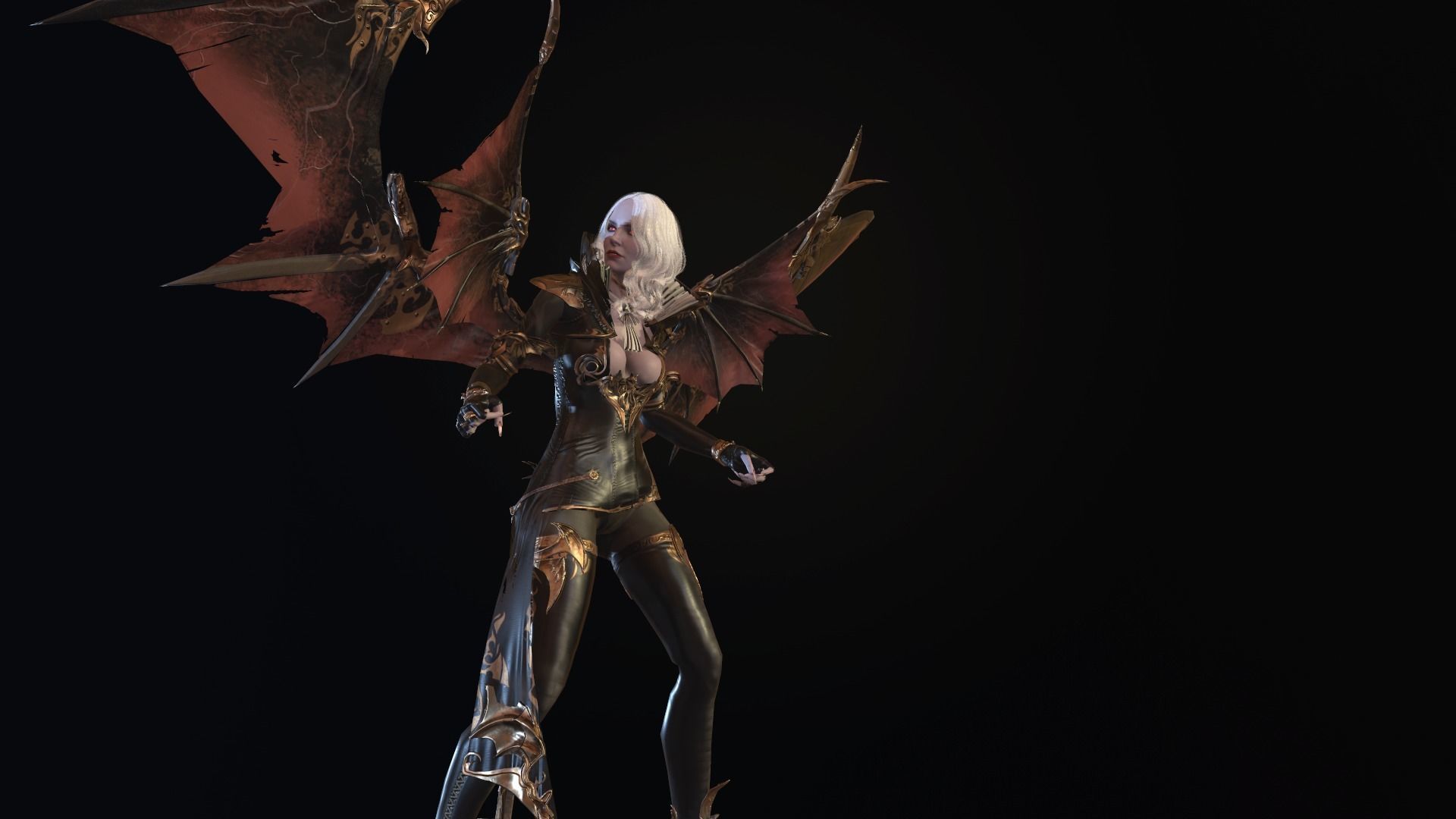 Vampire girl remastered  Low-poly 3D model_6