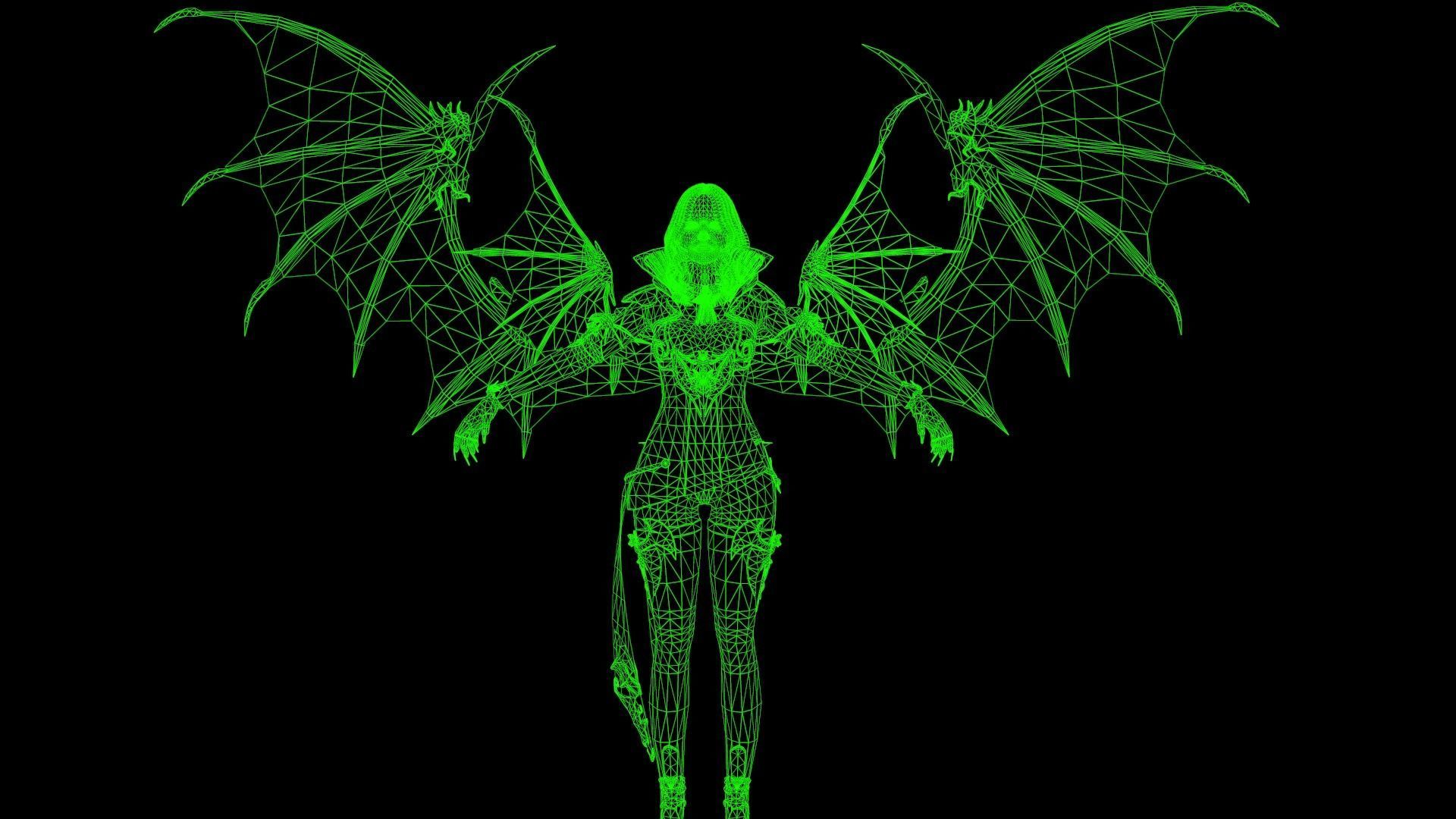 Vampire girl remastered  Low-poly 3D model_13