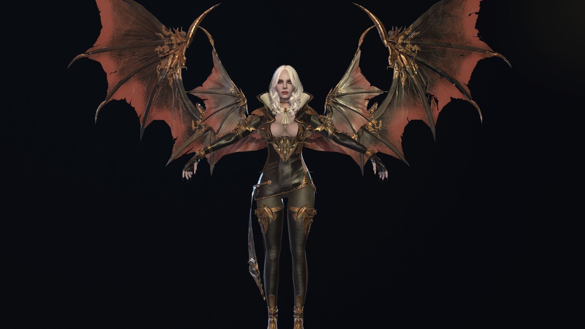 Vampire girl remastered  Low-poly 3D model_5