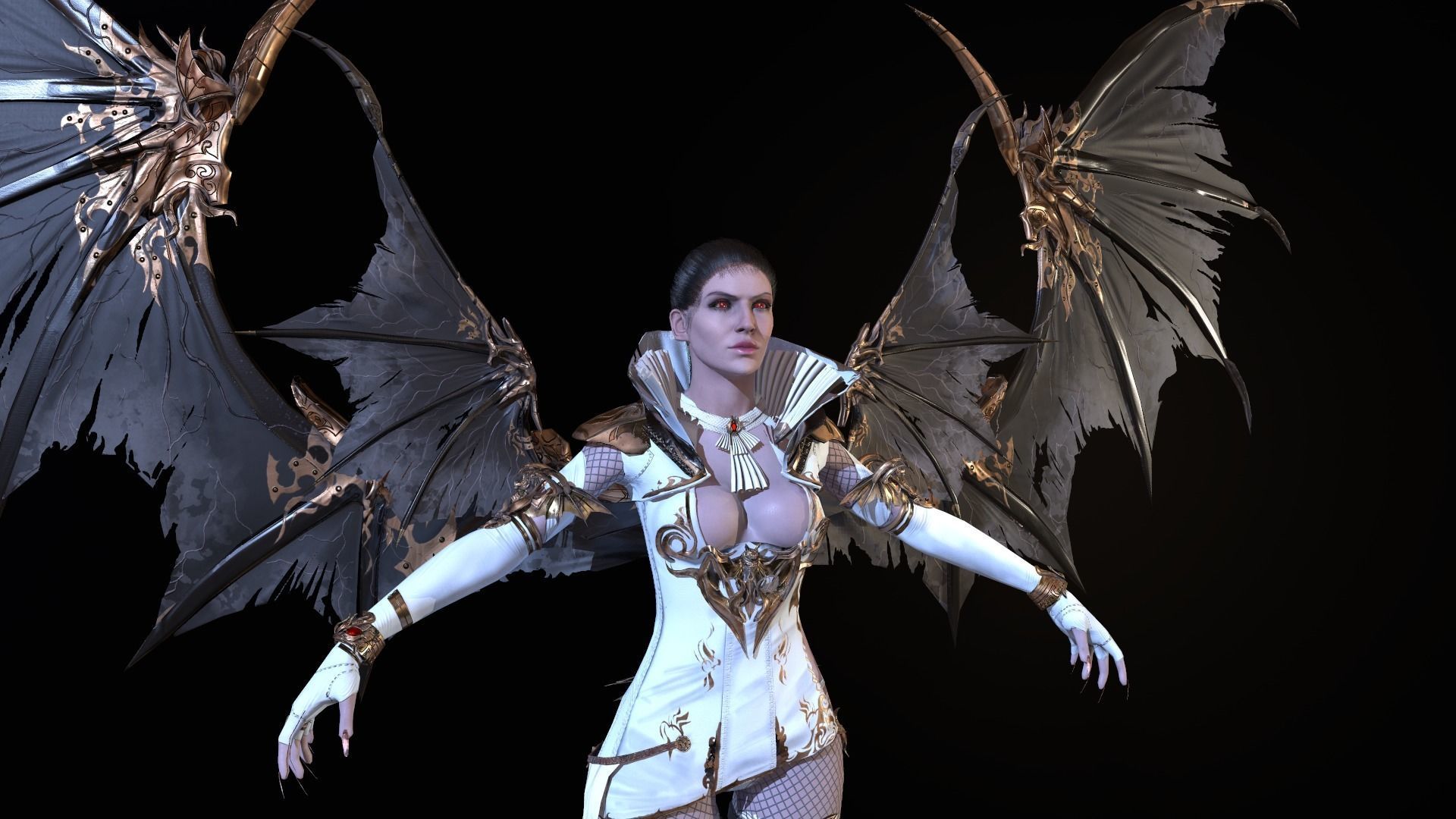 Vampire girl remastered  Low-poly 3D model_19