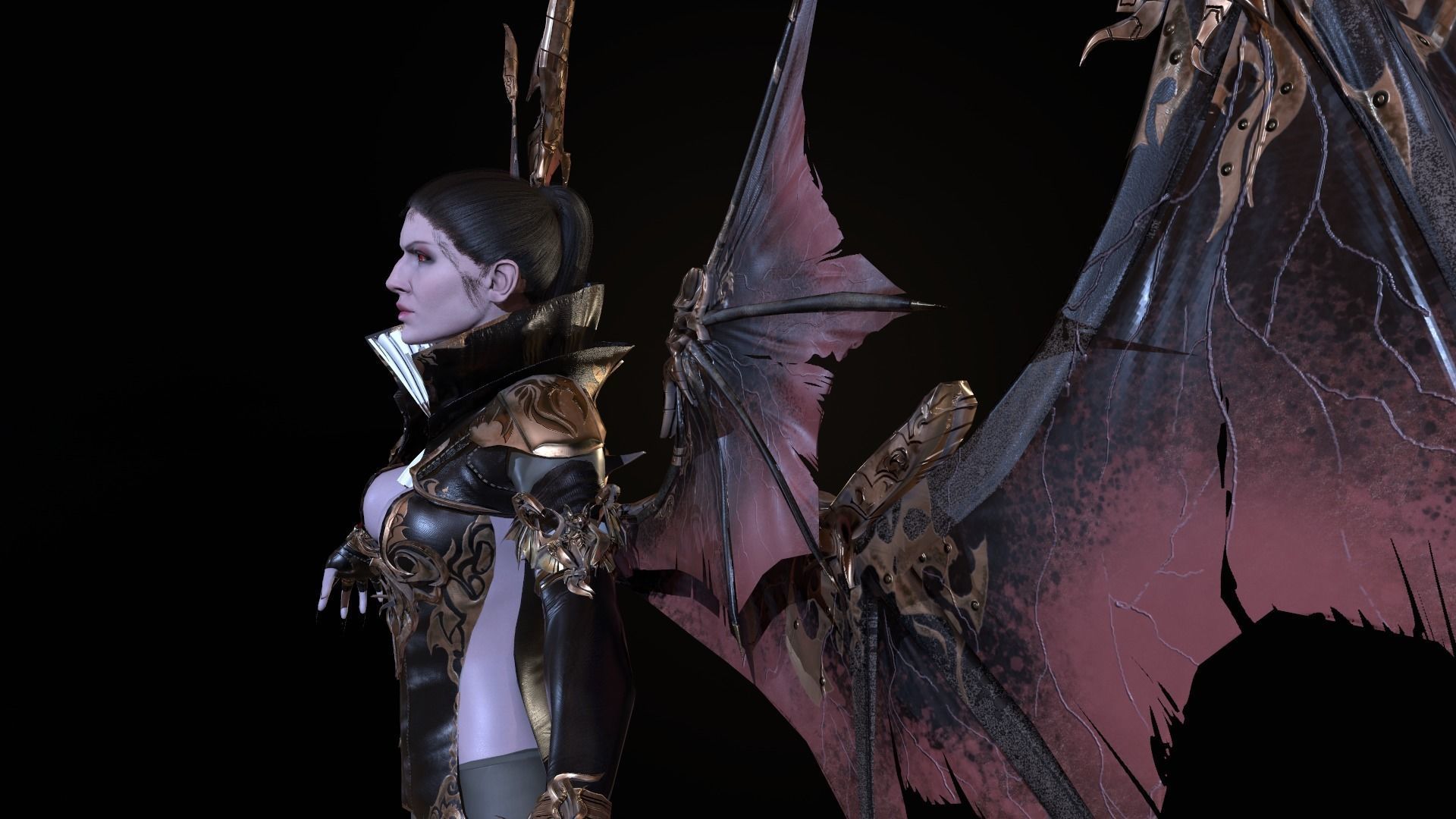 Vampire girl remastered  Low-poly 3D model_22