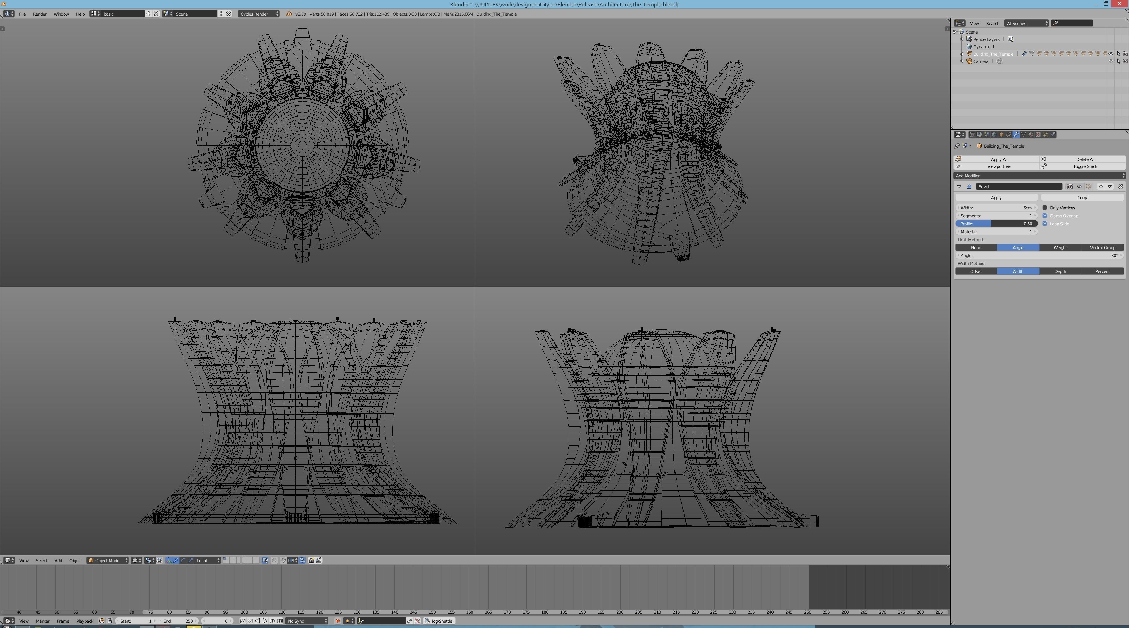The Temple futuristic building in city 3D model_6