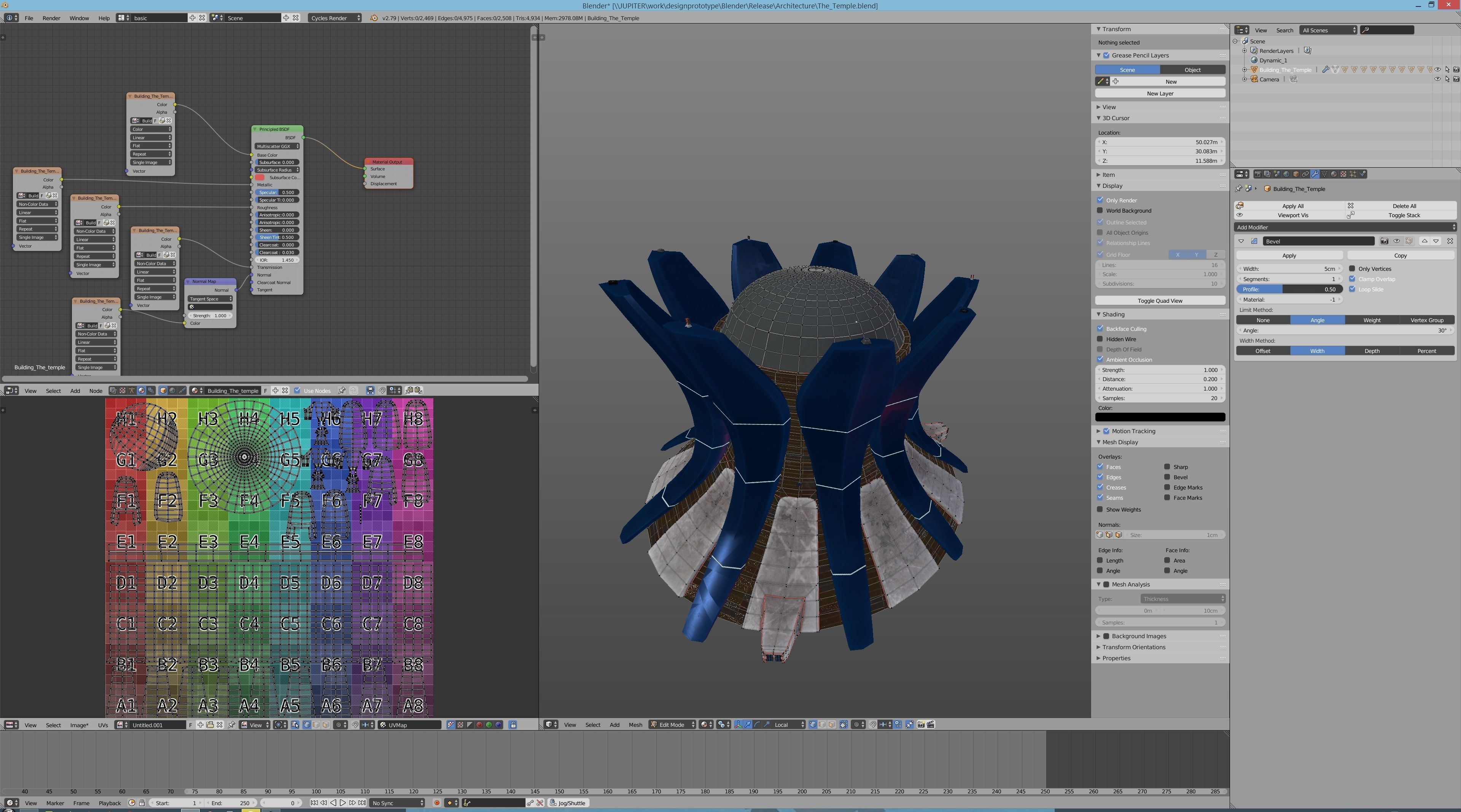 The Temple futuristic building in city 3D model_5
