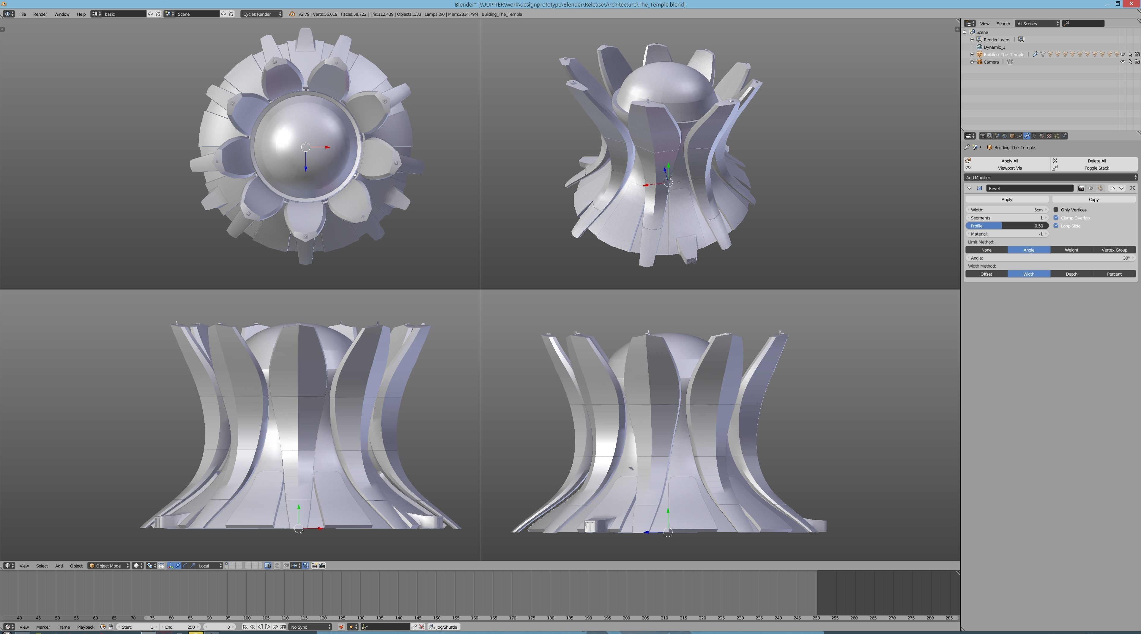 The Temple futuristic building in city 3D model_4