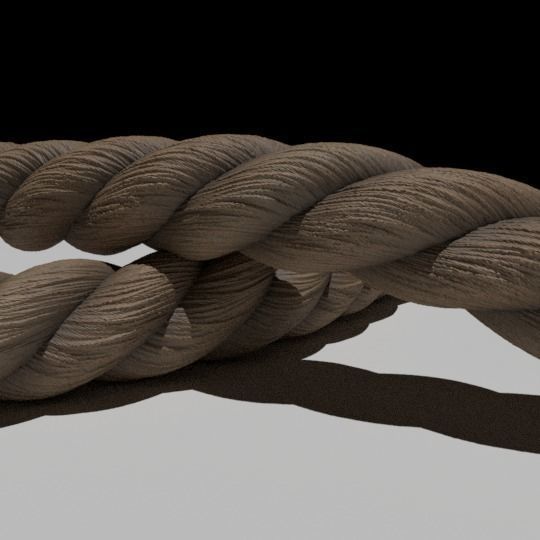 High-Poly Rope 3D model_2