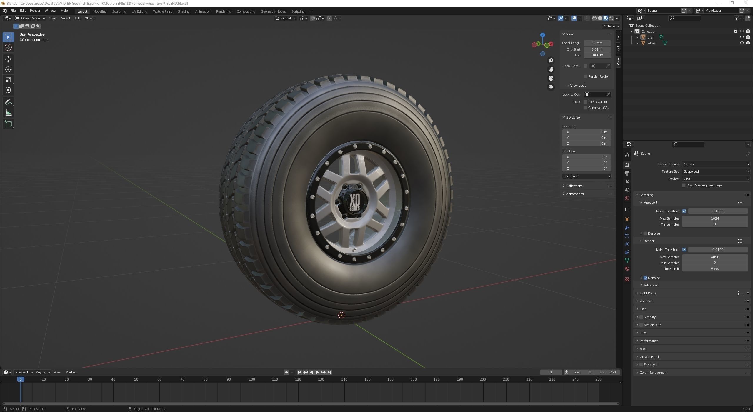 OFF ROAD WHEEL AND TIRE 9 3D model_7