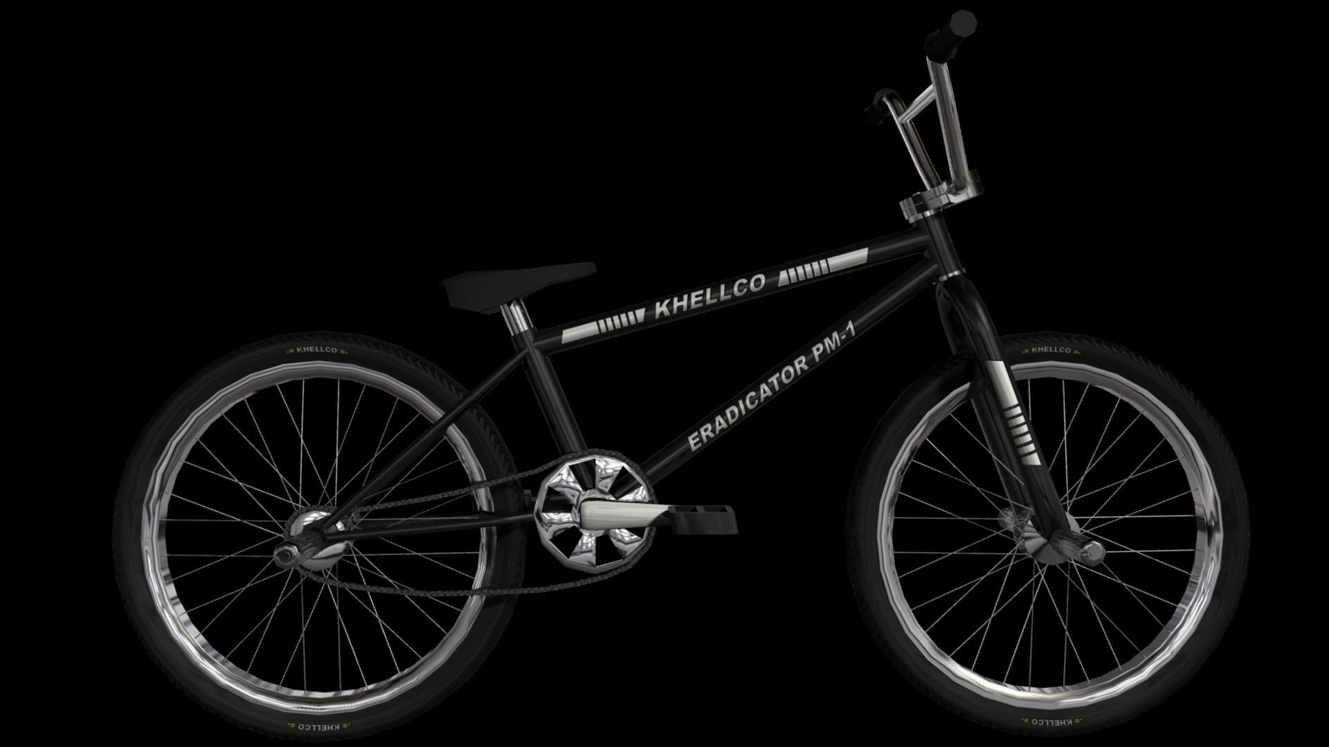 Pro BMX Bicycle - Low Poly - Rigged Low-poly 3D model_8