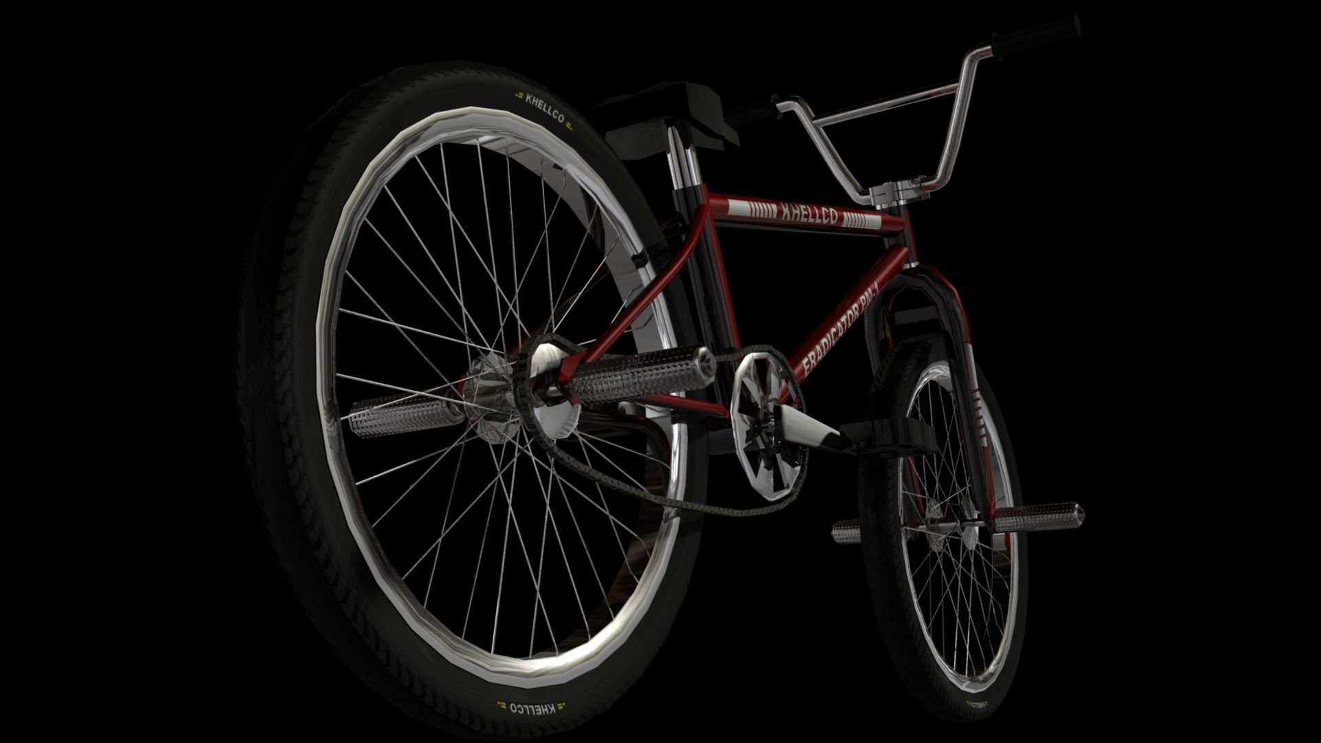 Pro BMX Bicycle - Low Poly - Rigged Low-poly 3D model_14