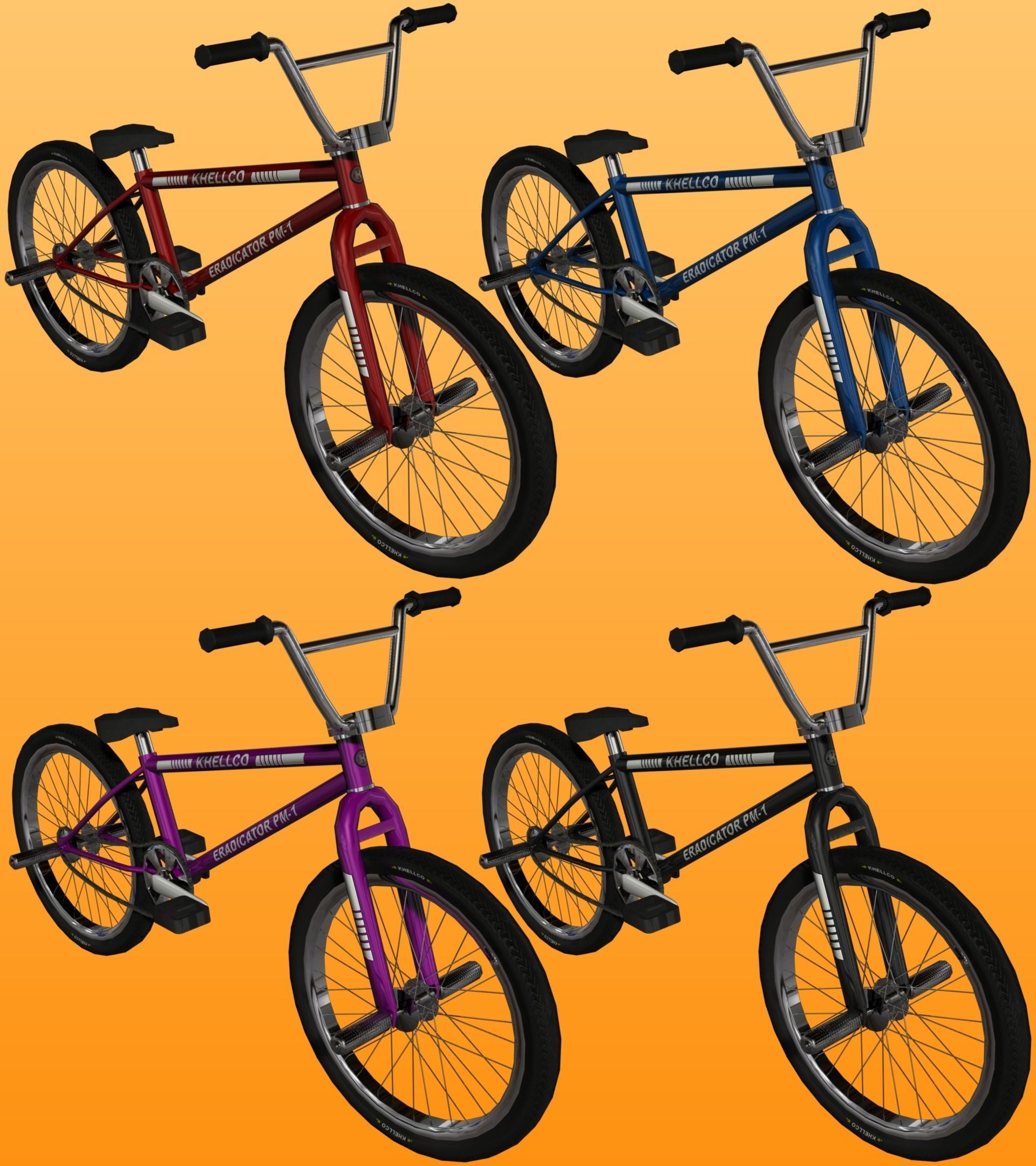 Pro BMX Bicycle - Low Poly - Rigged Low-poly 3D model_19