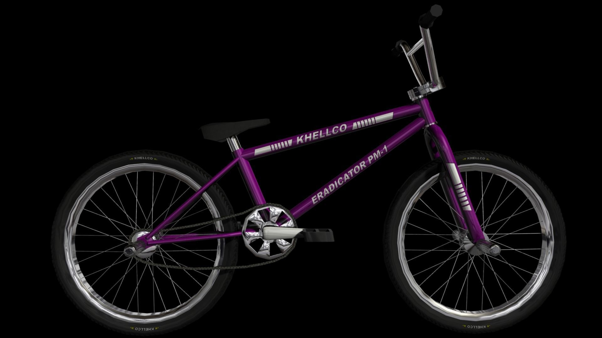 Pro BMX Bicycle - Low Poly - Rigged Low-poly 3D model_9