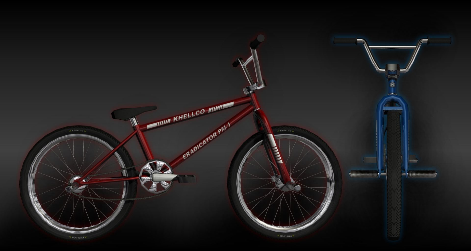 Pro BMX Bicycle - Low Poly - Rigged Low-poly 3D model_4