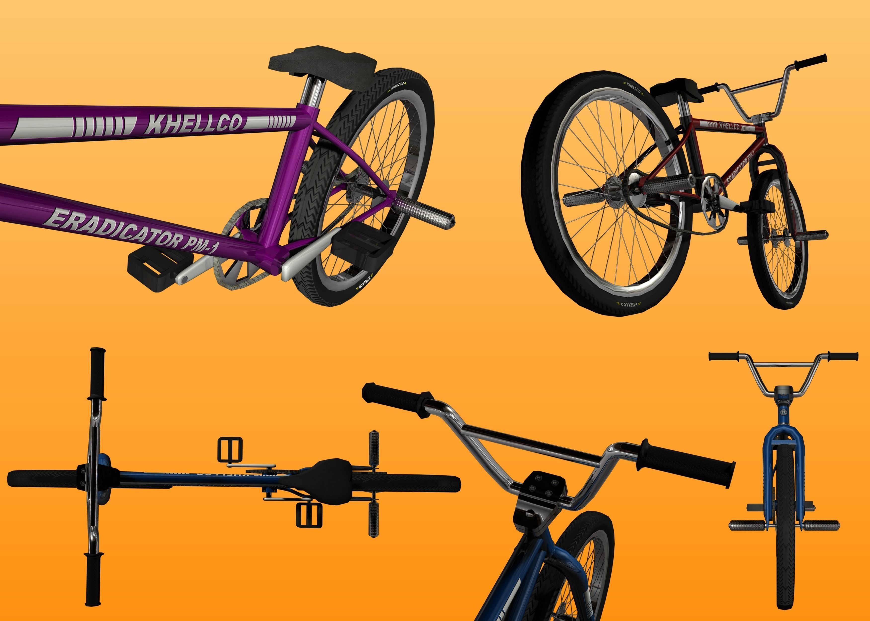 Pro BMX Bicycle - Low Poly - Rigged Low-poly 3D model_20