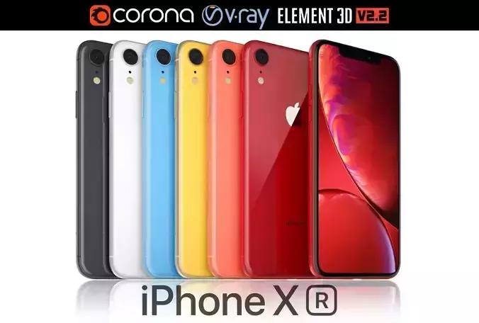 Apple iPhone Xr All colors 3D model