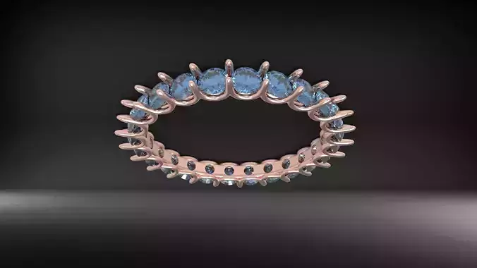 Ring with gems 3D print model