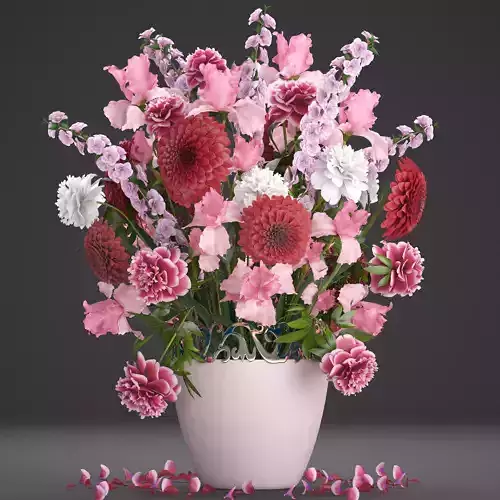 Bouquet of red flowers 3D model