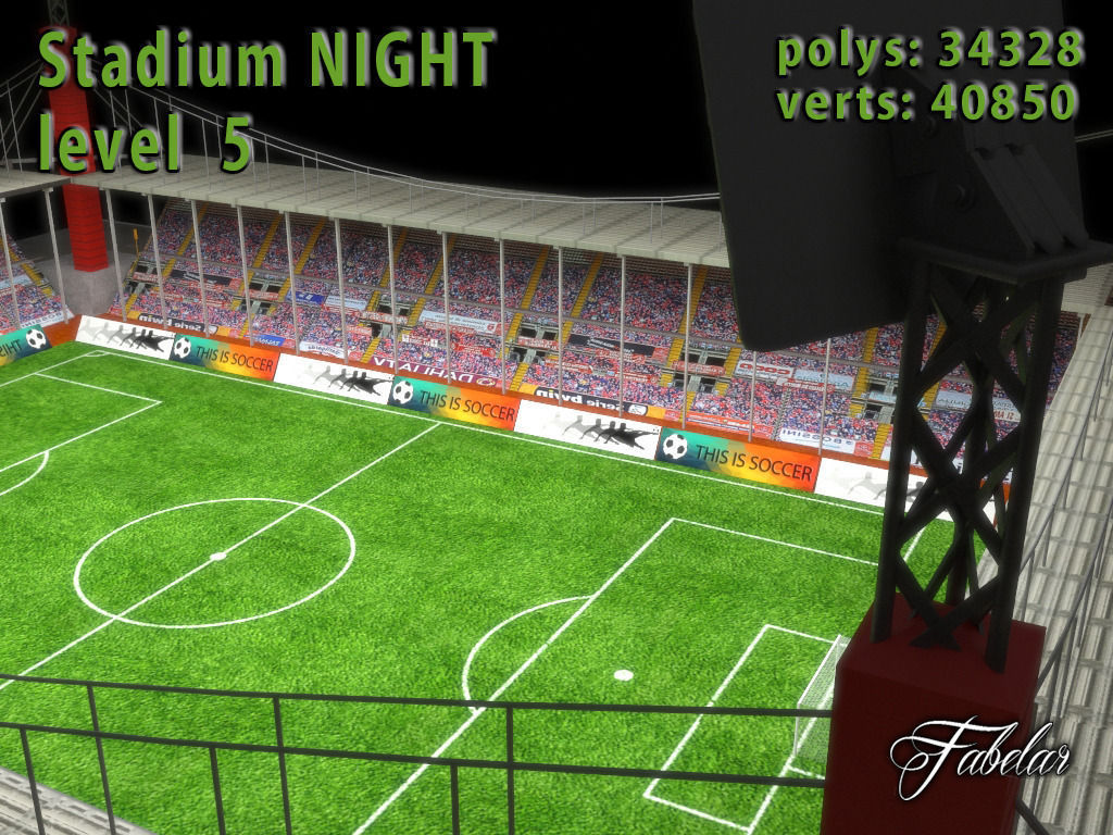 Stadium Level 5 Day-Night Low-poly 3D model_23