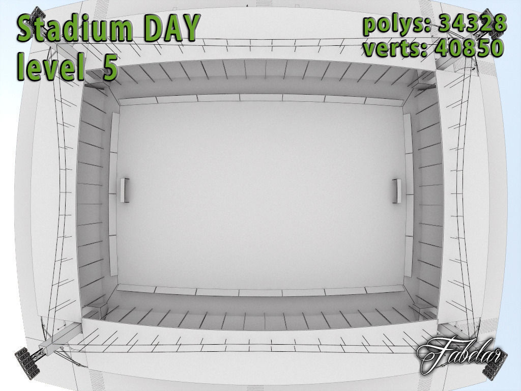Stadium Level 5 Day-Night Low-poly 3D model_30