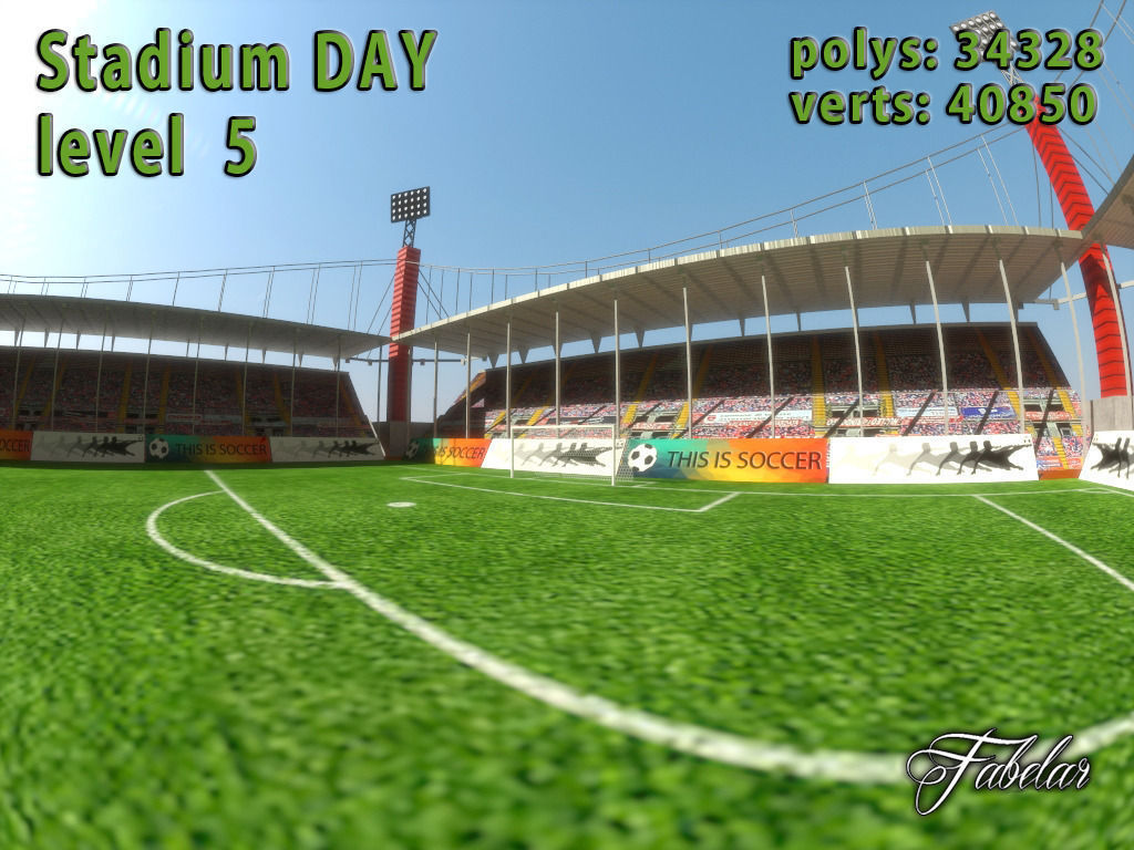 Stadium Level 5 Day-Night Low-poly 3D model_9