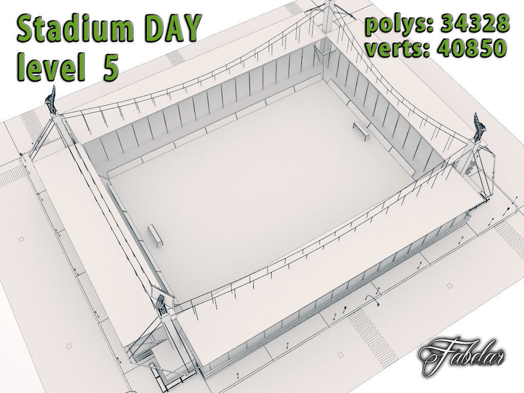 Stadium Level 5 Day-Night Low-poly 3D model_25