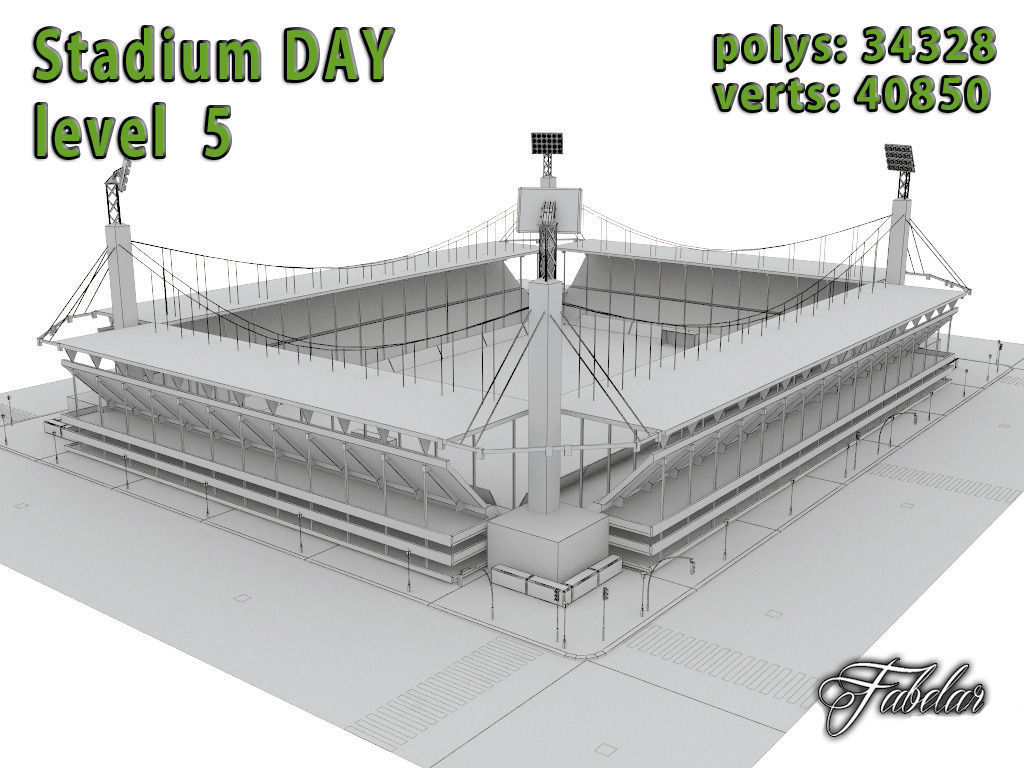Stadium Level 5 Day-Night Low-poly 3D model_24