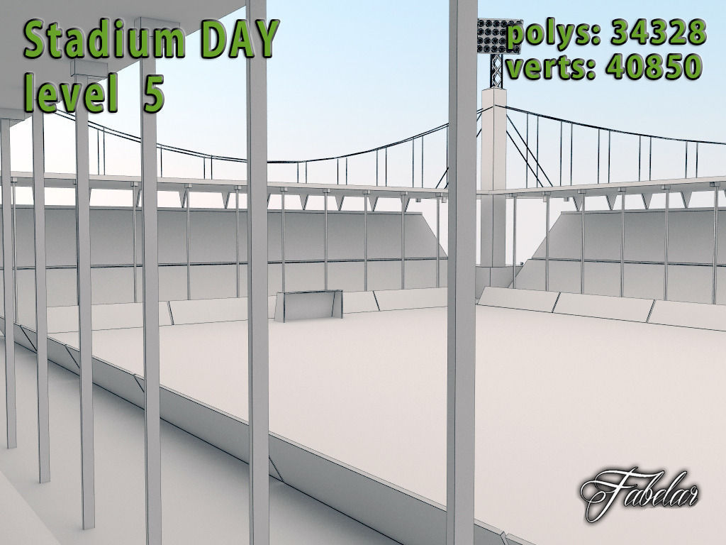 Stadium Level 5 Day-Night Low-poly 3D model_27